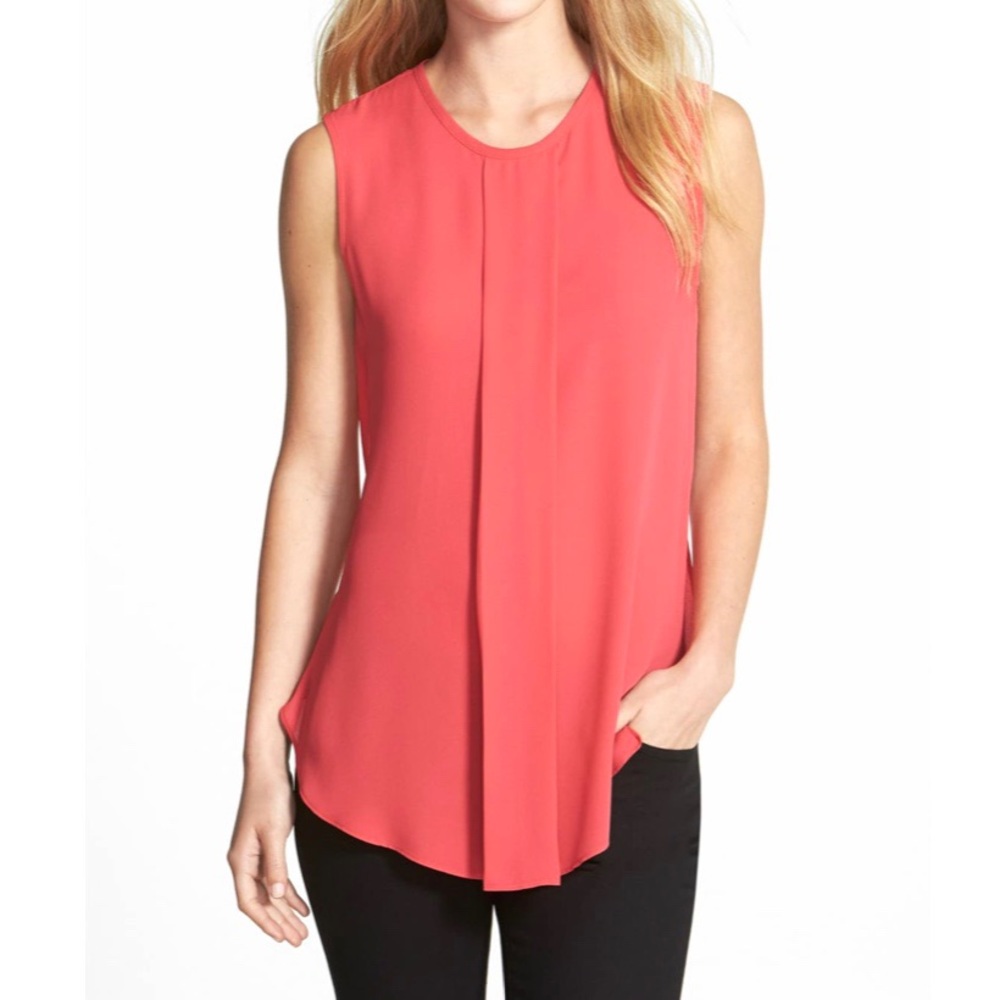 Vince Camuto Center Pleat Sleeveless Blouse